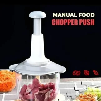 Manual Food Chopper Push ABS Plastic Transparent Bowl