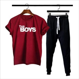Maroon Printed Track Suit for Men Cotton Jersey Pakistan