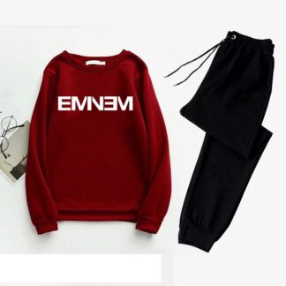 Men Maroon Printed Polyester Track Suit 2Pc Drawstring