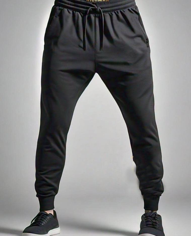 Men Red Graphic Track Suit Polyester Black Joggers - Image 2