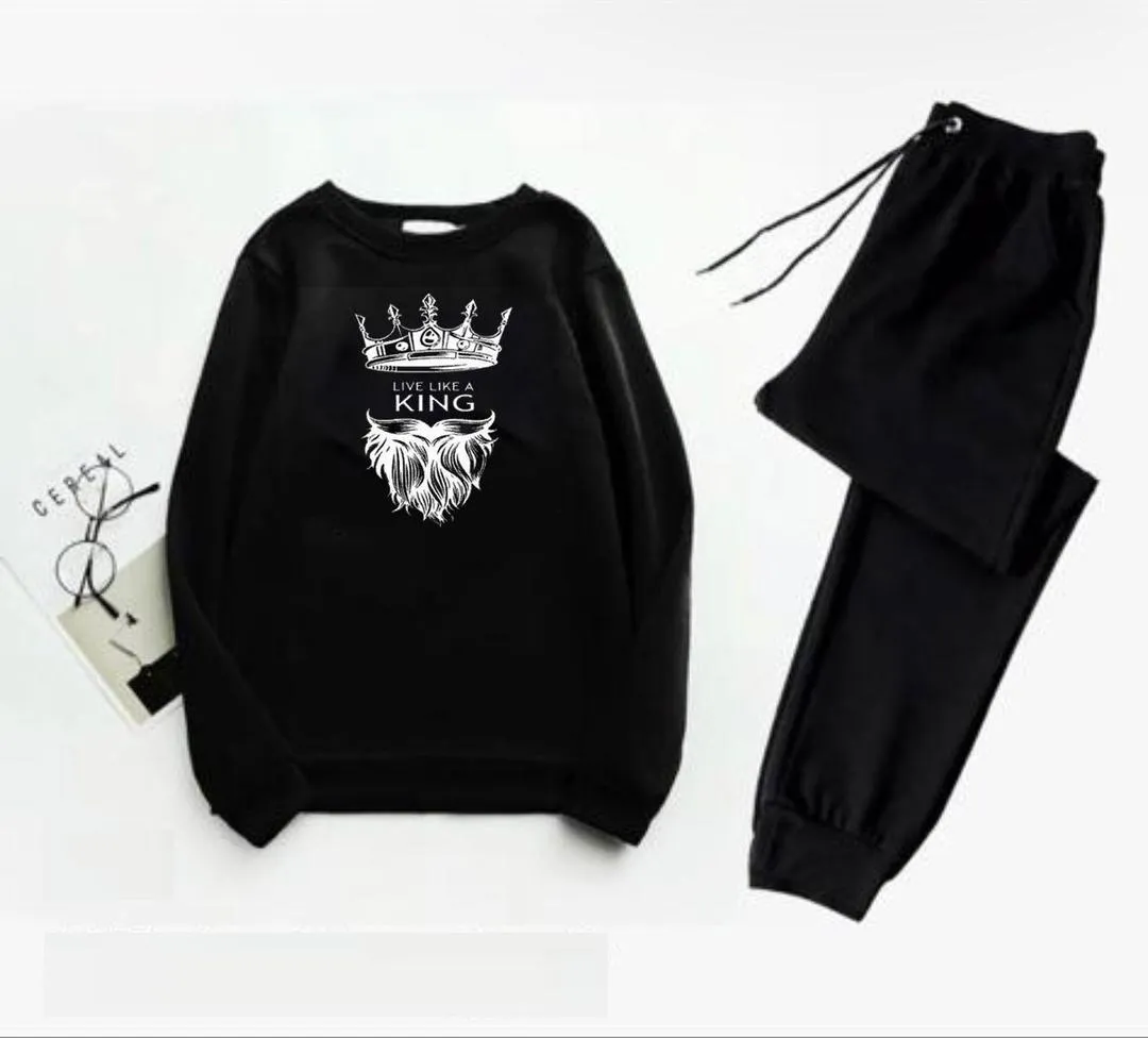 Black King Crown Track Suit for Men - Image 2