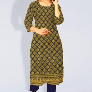 Premium Printed Katan Silk 2-Piece Suit Blue