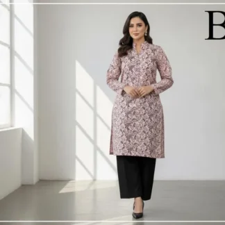 Block Printed Katan Silk 2-Piece Suit for Women