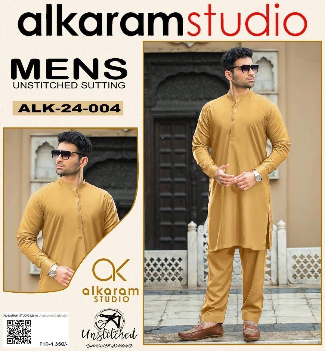 Men's Camel Wash & Wear Suit Unstitched - Image 2