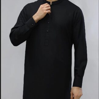 Black Wash & Wear Men's Suit Plain All Season