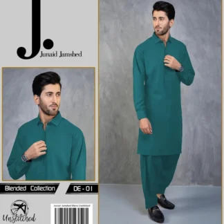 Men's Unstitched Green Shalwar Kameez All Season Wash & Wear