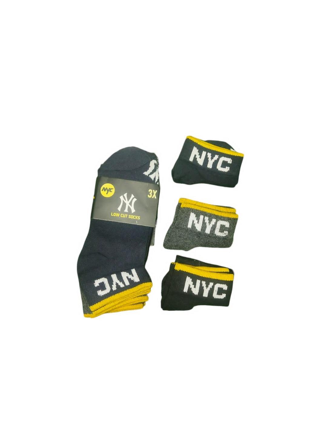 Unisex Cotton Ankle Socks Pack of 6 Black Blue Grey - Image 3