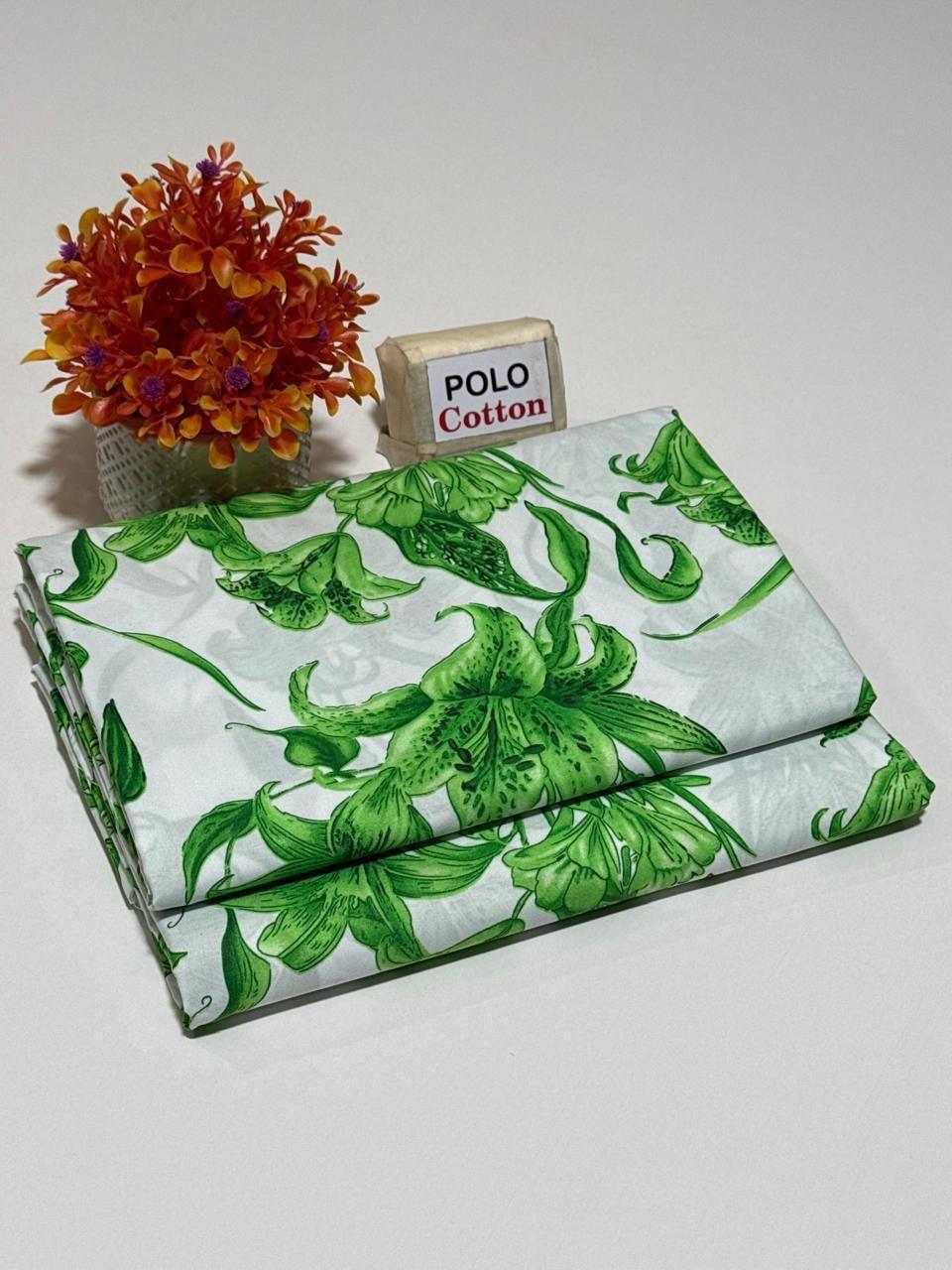 Women's Green Floral Polo Cotton Suit 2.5 Gazz