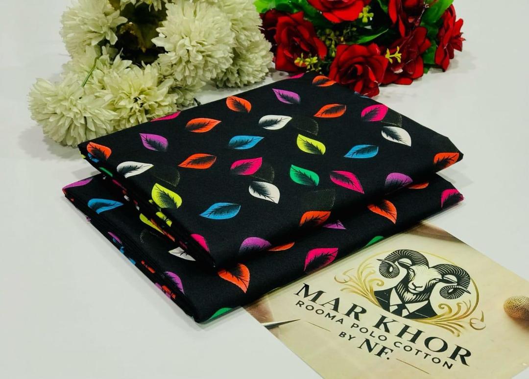 Women's Printed Leaf Print Suit Black Polo Cotton