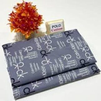 Grey Printed Polo Cotton Unstitched Suit for Men 2.5 Gazz