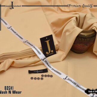 Pakistani Men's Boski Plain Suit Peach Wash & Wear