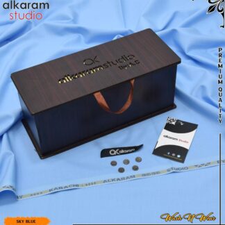 Premium Boski Suit Sky Blue 8 Button Wooden Box