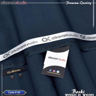 Boski Plain Wash N Wear Suit Navy Blue Premium Quality