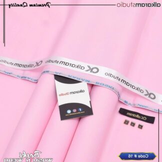 Premium Pink Boski Plain Suit for Men Summer Wear