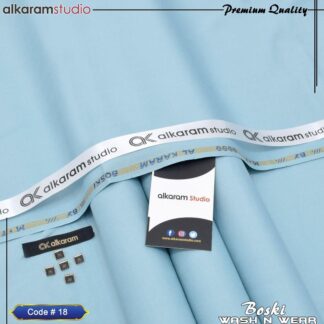 Premium Quality Boski Plain Blue Wash & Wear Suit