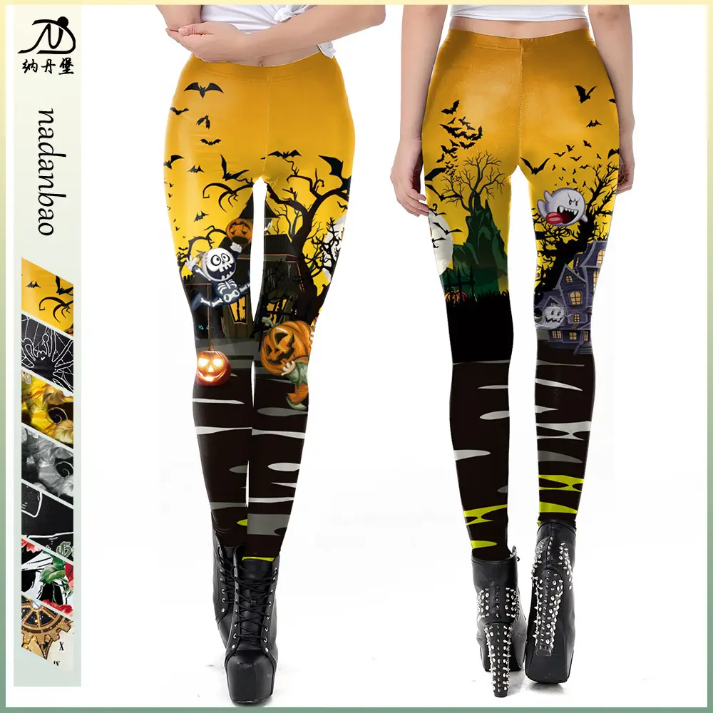 Women 3D Skull Leggings Small Halloween Horror Pants