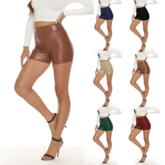 Women High Waist PU Leather Shorts S-5XL Multi Color