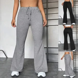 Women Bell Pants Grey Sporty Casual High Quality