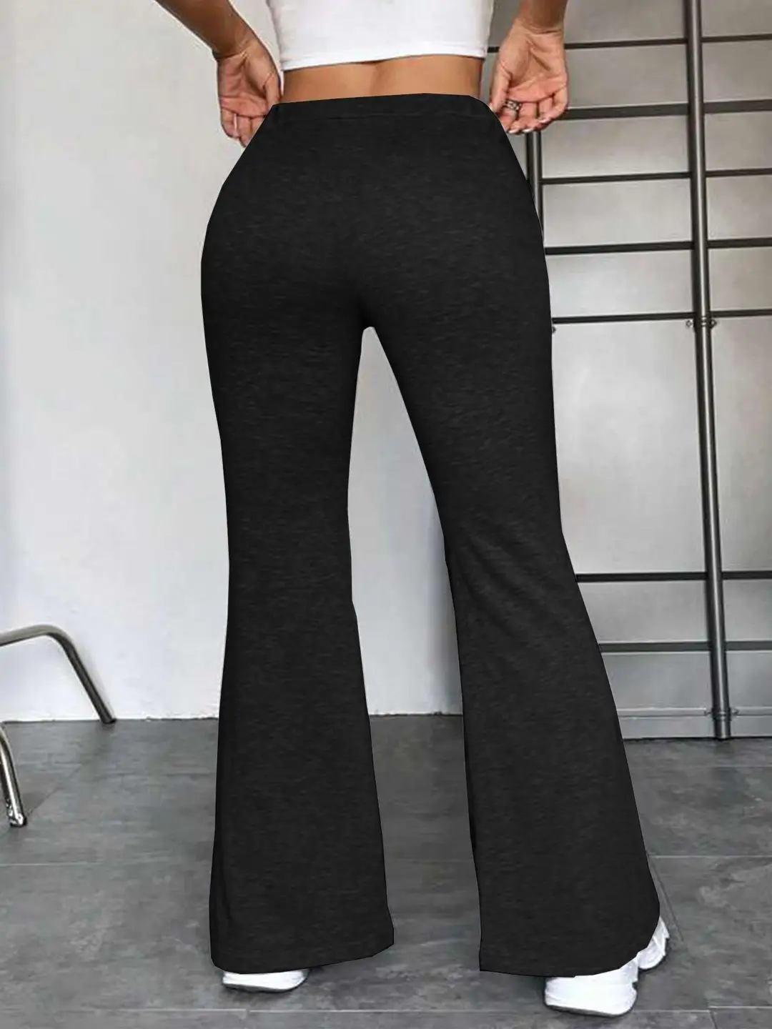 Women Bell Pants Grey Sporty Casual High Quality - Image 5