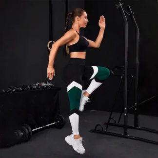 Cross-border Yoga Pants European and American Stitching High Waist Sexy Running Pants Women's Hip Sweat-lifting Leggings