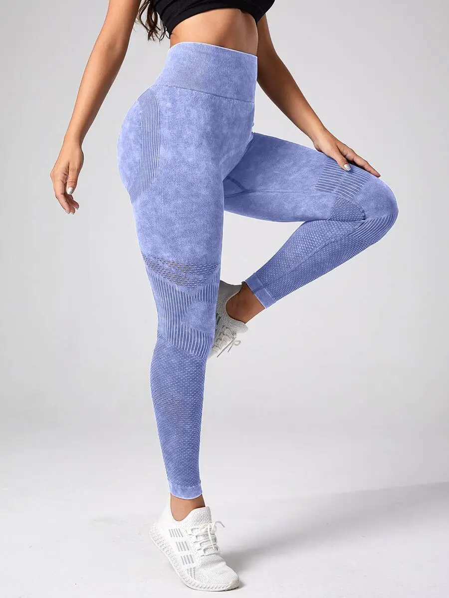 Washed Frosted Yoga Pants Khaki Women Fitness - Image 3