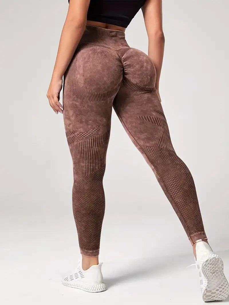 Washed Frosted Yoga Pants Khaki Women Fitness - Image 4