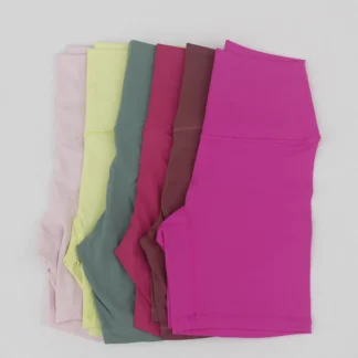 Women High Waist Yoga Shorts Multi Color Elastic