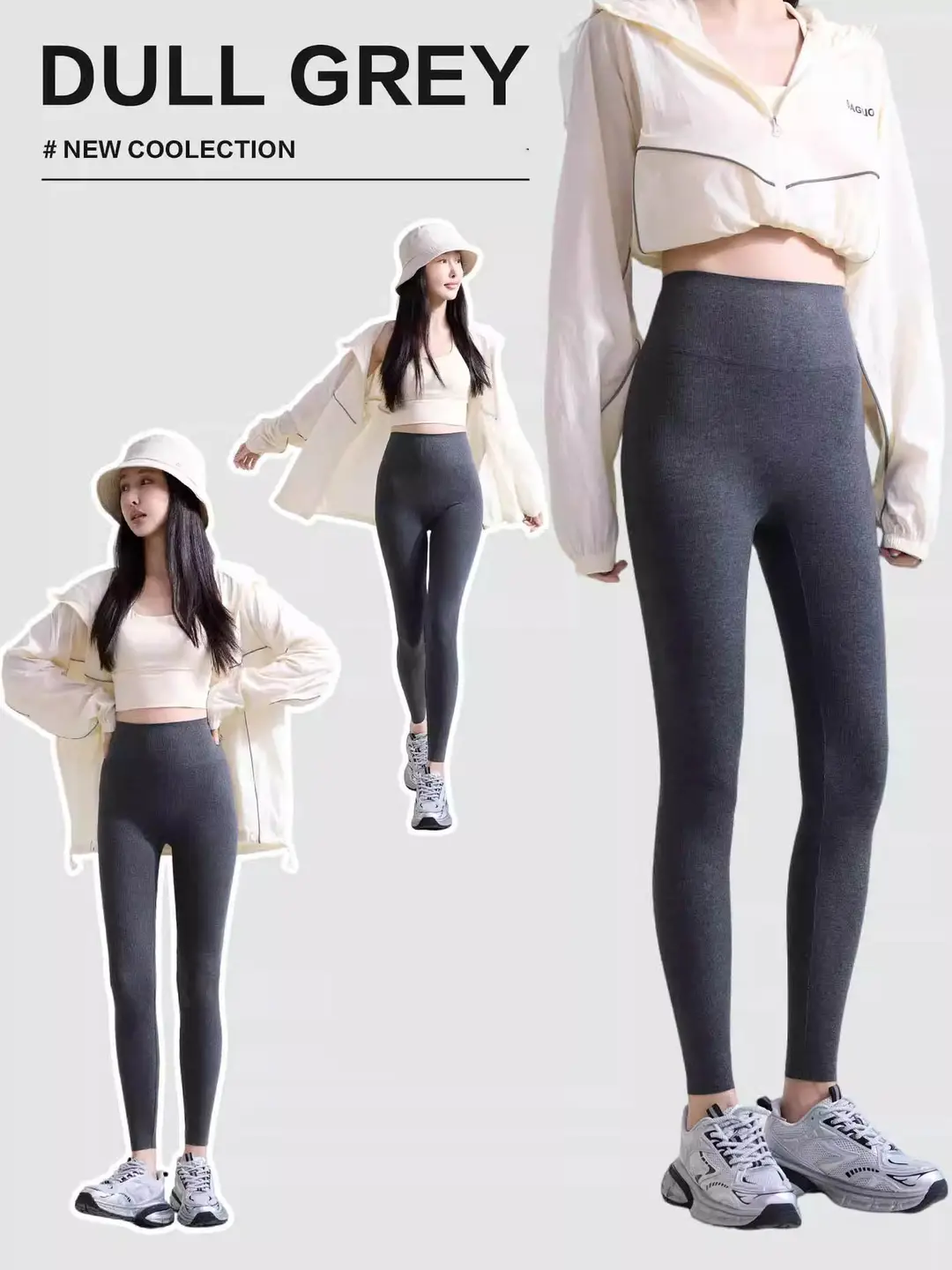 Women High Waist Yoga Leggings Black Cotton Elastic Autumn - Image 3