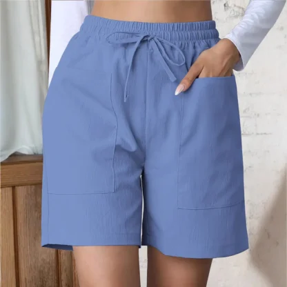 Women Linen Shorts Plus Size