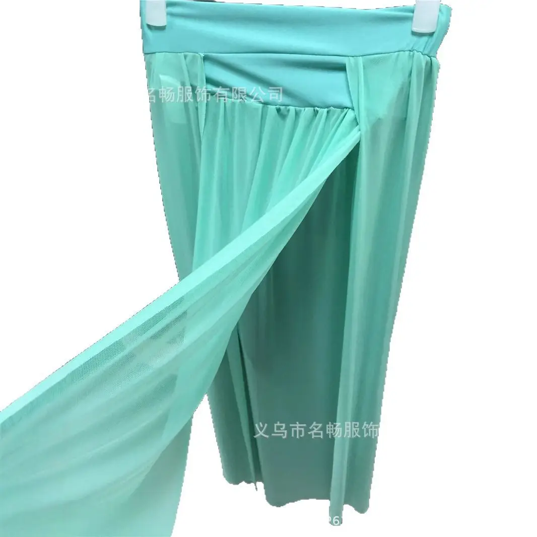 Turquoise Mesh Beach Skirt Set for Women - Image 5