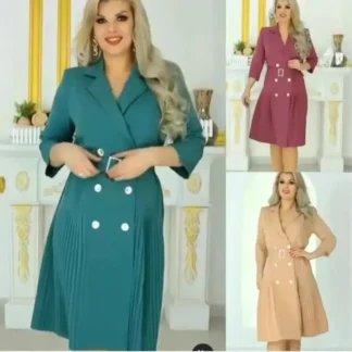Women Autumn Slim Fit Hepburn Style Dress Teal