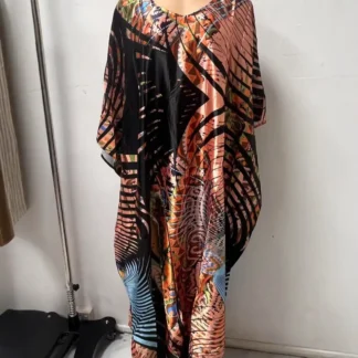 Loose Fitting Abstract Print Dress for Women