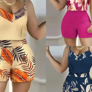 Tropical Printed Sling Suits for Women Summer Wear