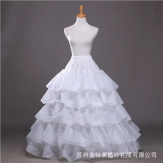 White Ruffled Wedding Skirt with 5 Lotus Leaf Layers