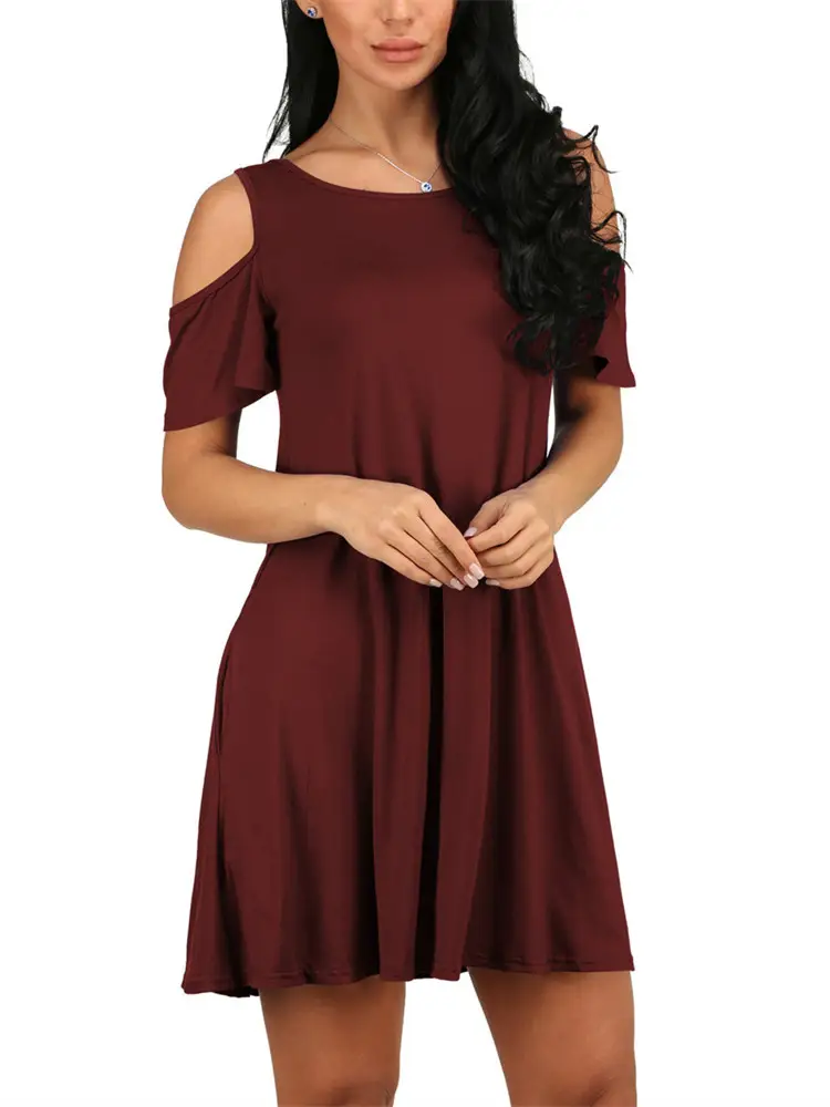 Royal Blue Off-Shoulder Midi Dress for Women - Image 3