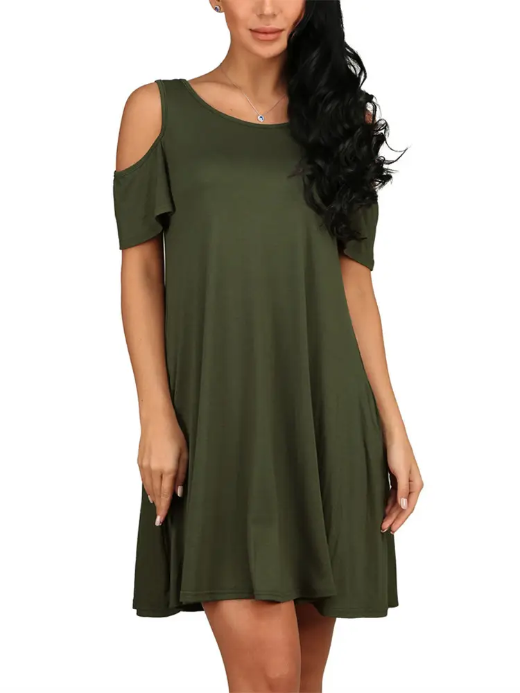 Royal Blue Off-Shoulder Midi Dress for Women - Image 5