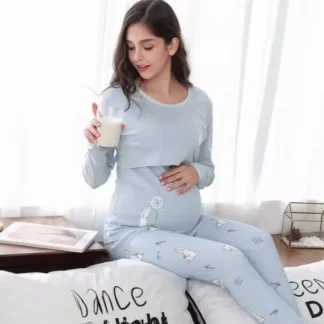 Cotton Bunny Print Thermal Underwear Set for Women