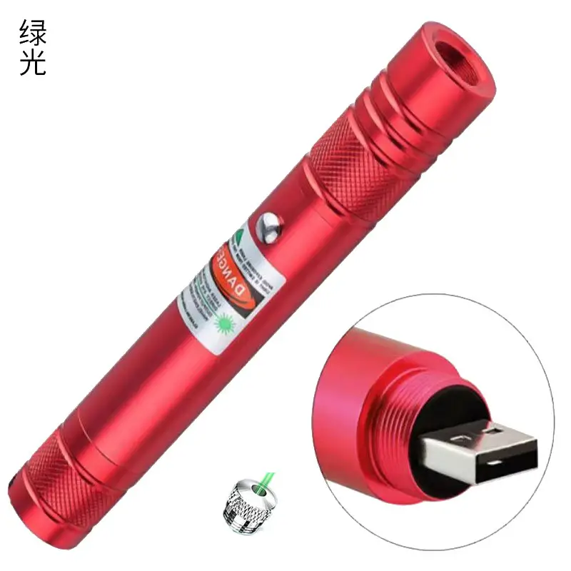 USB Rechargeable Laser Pointer Green Hexagonal Beam - Image 6