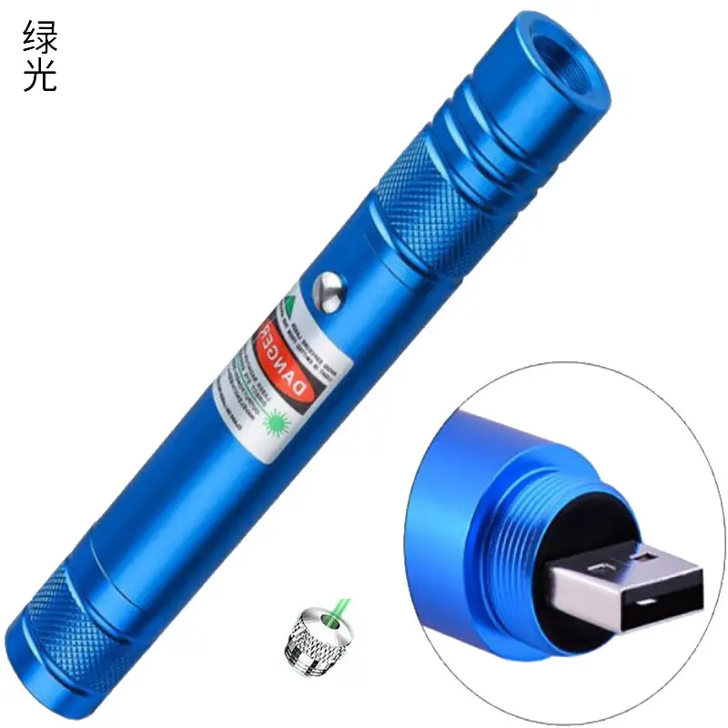 USB Rechargeable Laser Pointer Green Hexagonal Beam - Image 7