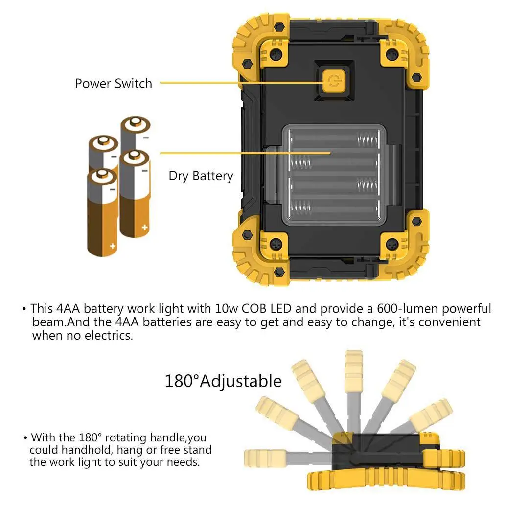 10W LED Floodlight for Outdoor & Emergency Use - Image 6
