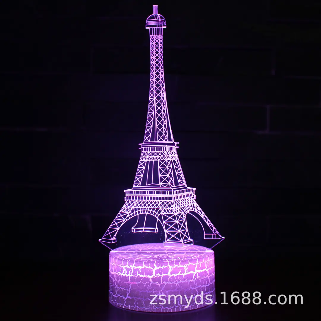 3D Paris Tower USB Rechargeable Night Light for Home Office - Image 4