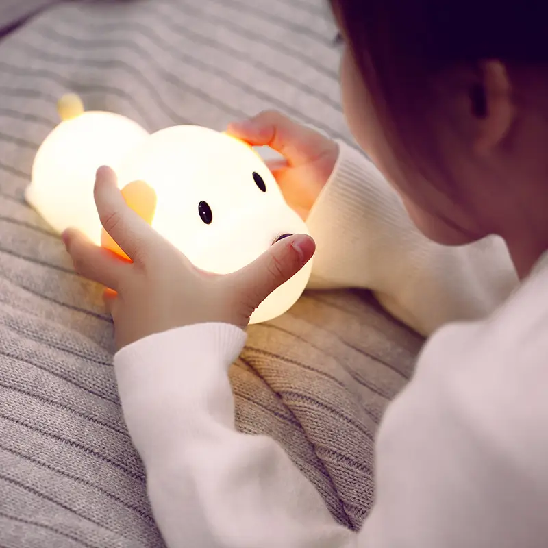 USB Rechargeable Silicone Mouse Night Light for Kids Room - Image 3