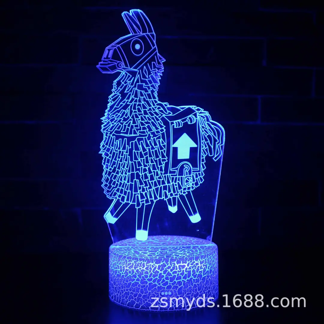 Fortnite 3D Night Light Remote Control Black LED Lamp - Image 2