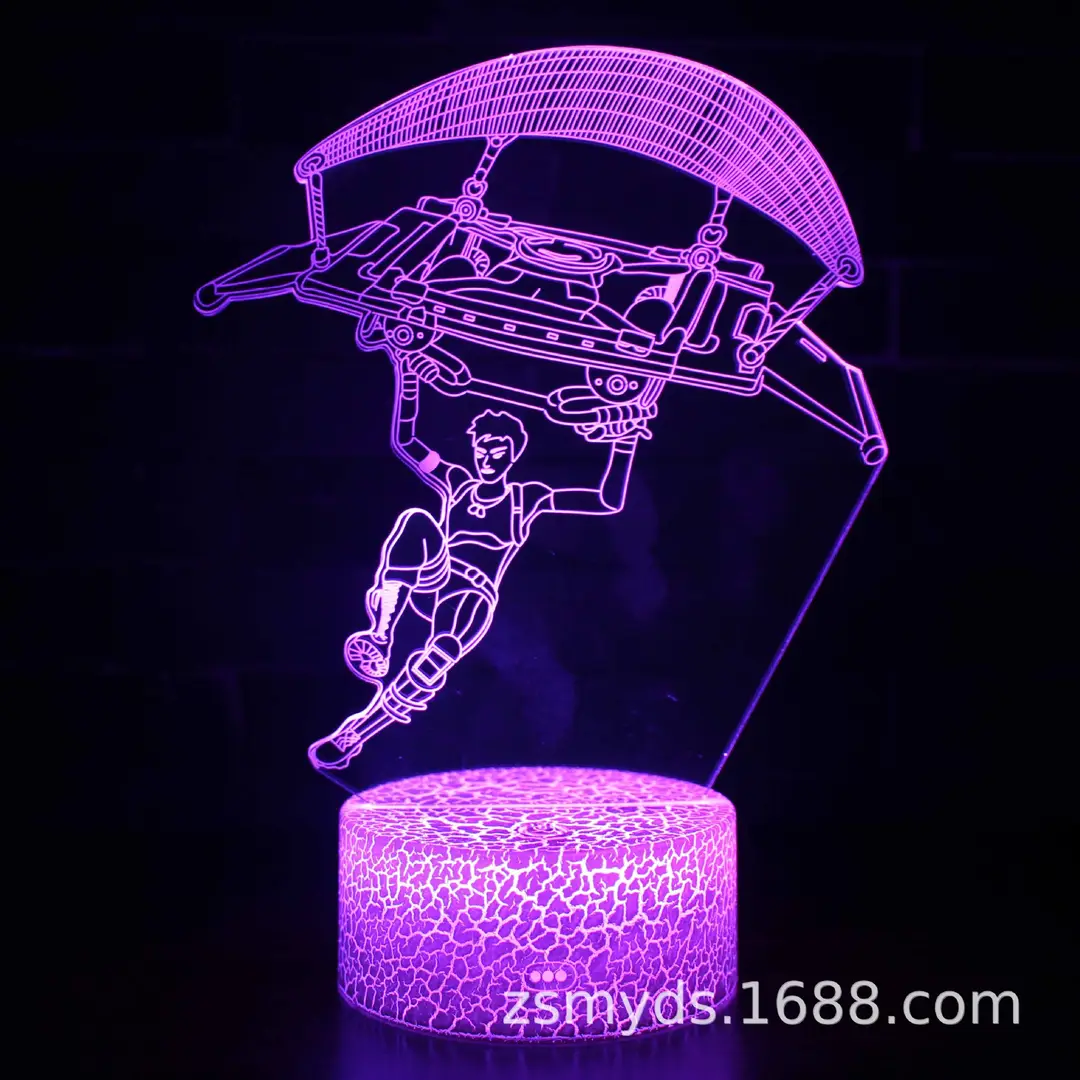 Fortnite 3D Night Light Remote Control Black LED Lamp - Image 3