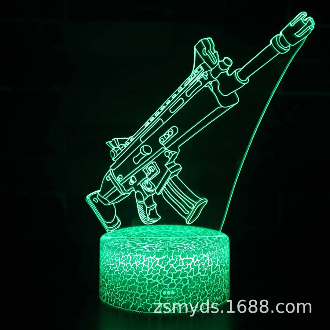 Fortnite 3D Night Light Remote Control Black LED Lamp - Image 4