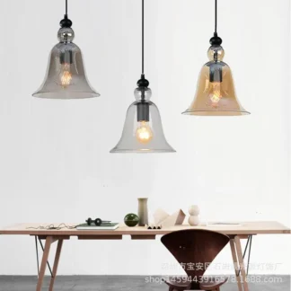 Modern Bell Glass Chandelier for Living Room Dining Bar