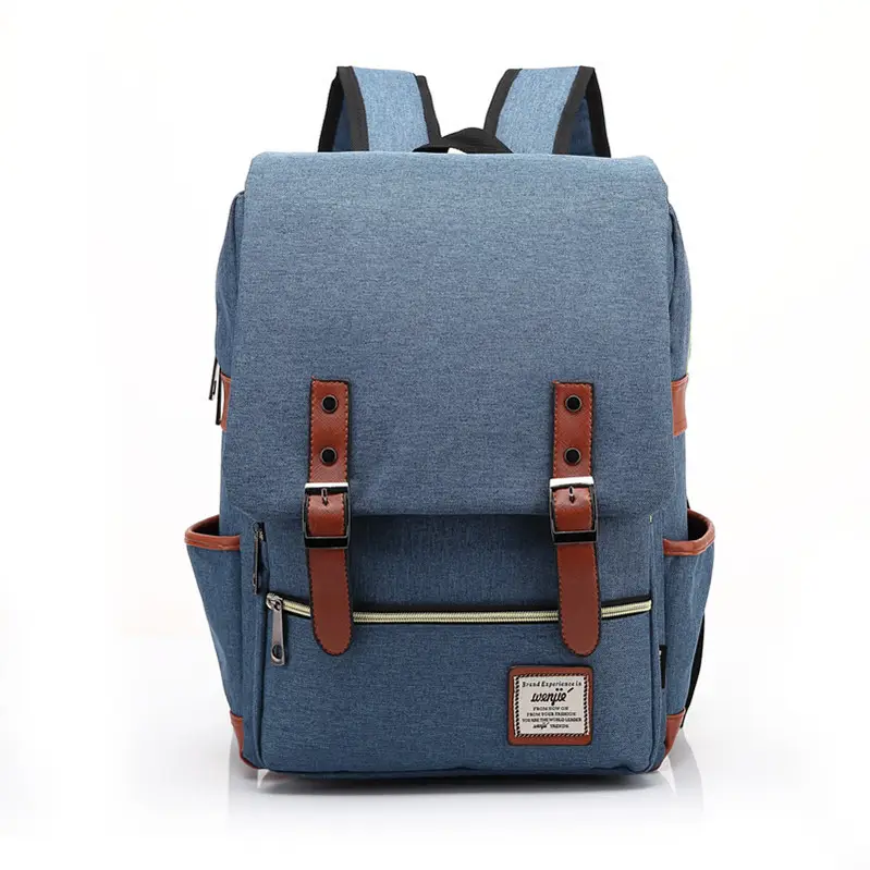 Large Capacity Grey College Style Backpack for Men Women - Image 3