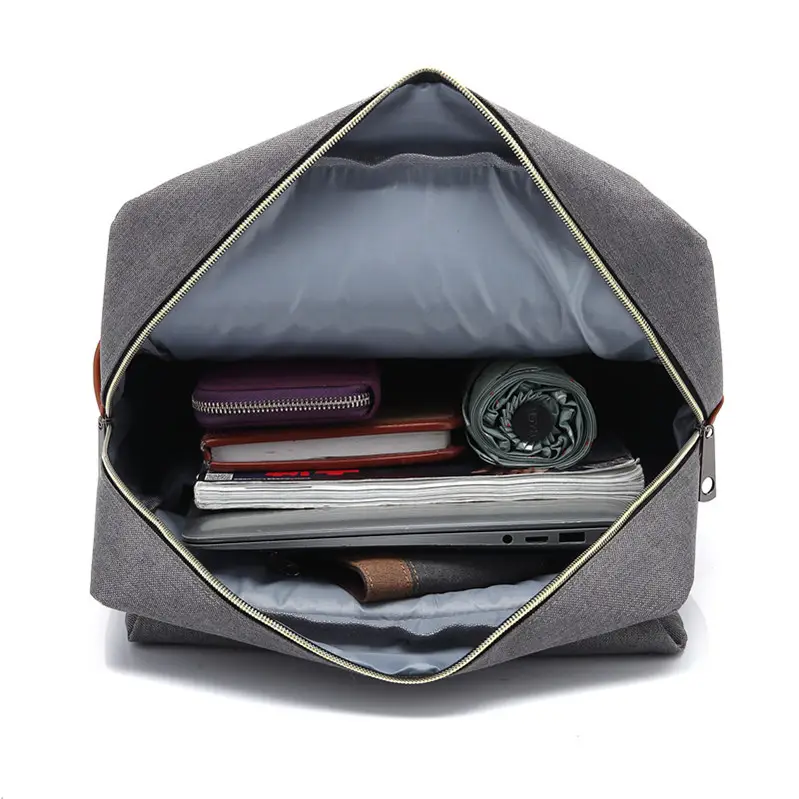 Large Capacity Grey College Style Backpack for Men Women - Image 5