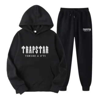 Black Trapstar Fleece Hoodie & Pants Set for Women