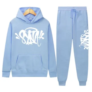 Light Blue Women's Fleece Hoodie Pants Set
